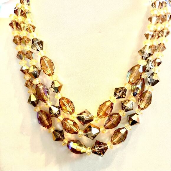 Elegant Vintage Aurora Borealis Multi-Strand Necklace - Picture 2 of 4